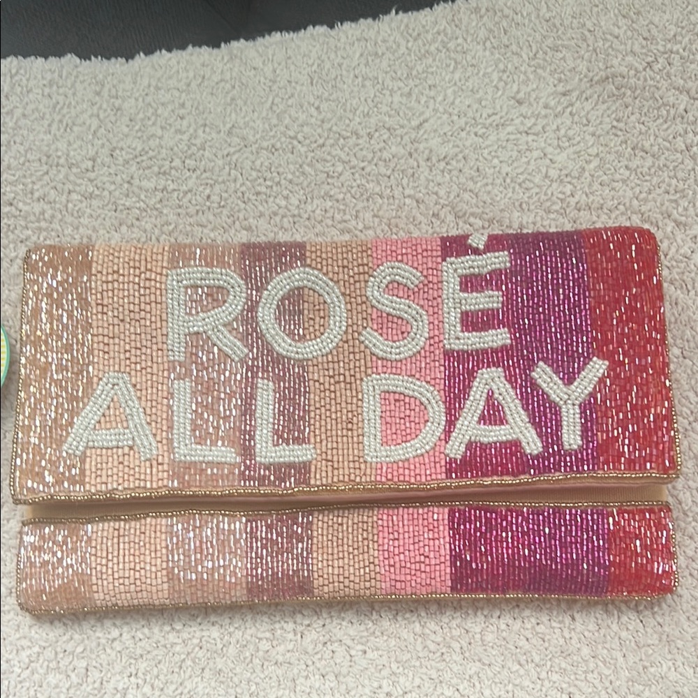 Elegant Pink and Cream Wristlet Clutch